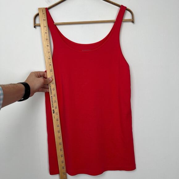 Eileen Fisher Shirt Women's Large Radish Red Tank Organic Cotton Minimal Ribbed - Picture 5 of 7